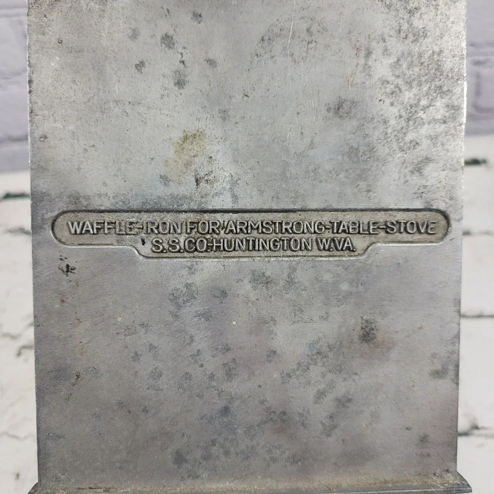 Antique‎ Waffle Iron For Armstrong Table Stove Cast Aluminum Made In USA